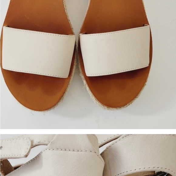 Lucky Brand Jeneka Leather Platform Espadrilles Strappy Sandals - Picture 2 of 5